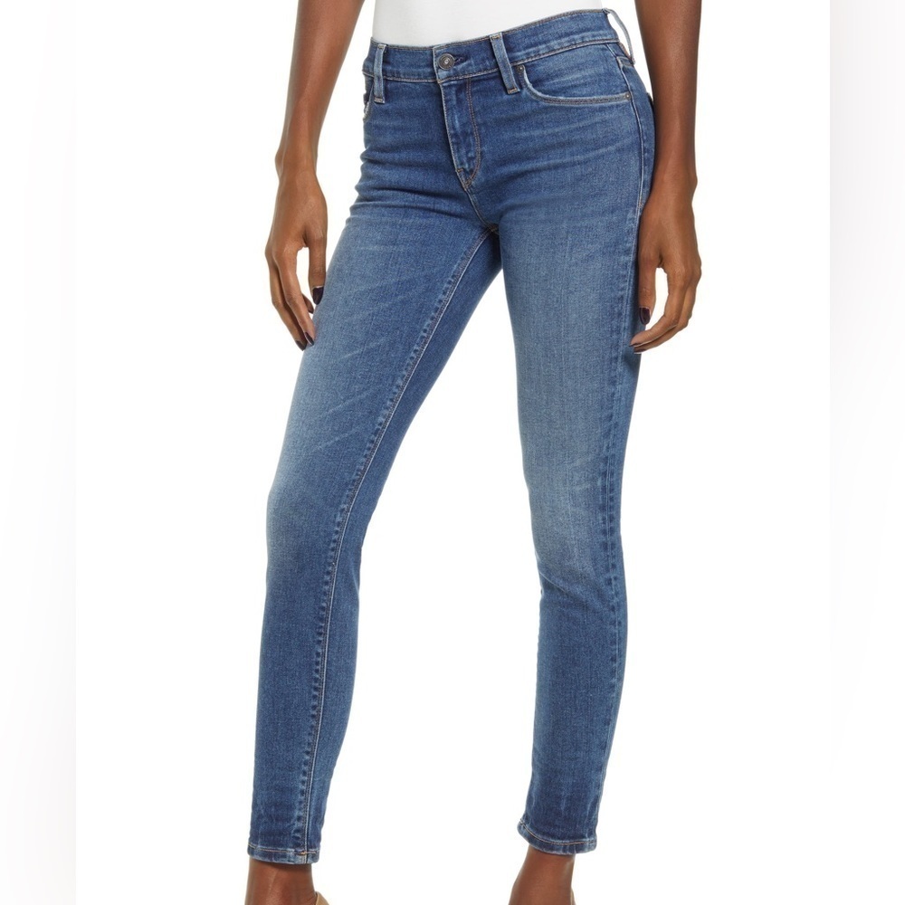 Hudson Womens Navy Pocketed Zippered Ankle Skinny Jeans 27 - blue pants New